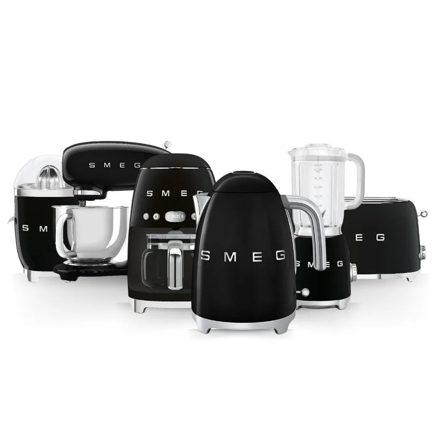 The six-piece collection in black