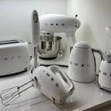 Customer photo — the stand mixer, toaster and kettle on a marble worktop